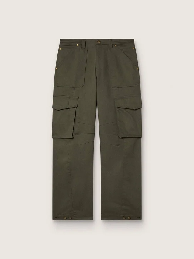 Pantaloni cargo verde măslin