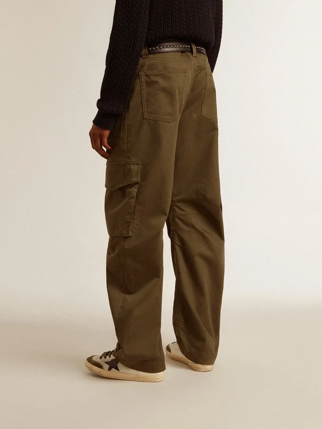 Pantaloni cargo verde măslin