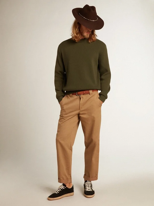 Pantaloni chino bej-kaki din Golden Collection