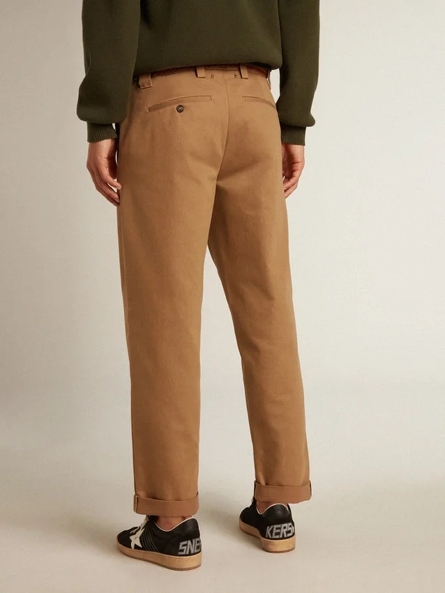 Pantaloni chino bej-kaki din Golden Collection