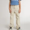 Pantaloni chino bej pentru copii cu pete multicolore