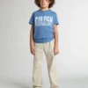 Pantaloni chino bej pentru copii cu pete multicolore