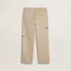 Pantaloni chino bej pentru copii cu pete multicolore