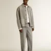 Pantaloni chino din bumbac de culoare gri