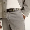 Pantaloni chino din bumbac de culoare gri