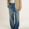 Pantaloni chino din denim pentru bărbați, cu detalii uzate