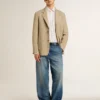 Pantaloni chino din denim pentru bărbați, cu detalii uzate