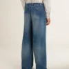 Pantaloni chino din denim pentru bărbați, cu detalii uzate