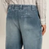 Pantaloni chino din denim pentru bărbați, cu detalii uzate