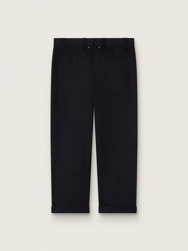 Pantaloni chino negri din bumbac pentru bărbați
