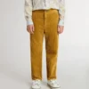 Pantaloni chino pentru băieți, de culoare tutun, cu broderie