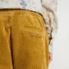 Pantaloni chino pentru băieți, de culoare tutun, cu broderie