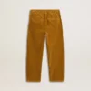 Pantaloni chino pentru băieți, de culoare tutun, cu broderie