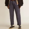 Pantaloni chino pentru bărbați, de culoare albastră, cu efect de uzură