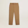 Pantaloni chino pentru copii din bumbac de culoare tutun