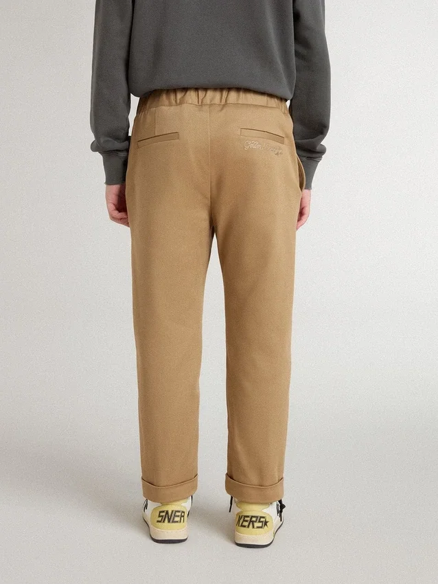 Pantaloni chino pentru copii din bumbac de culoare tutun