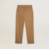 Pantaloni chino pentru copii din bumbac de culoare tutun