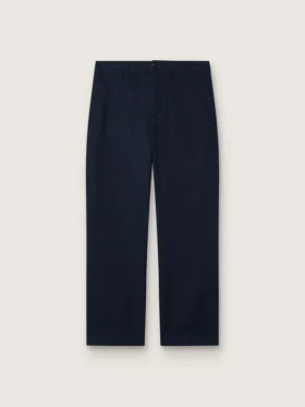 Pantaloni chino unisex Journey din pânză de bumbac albastră cu logo brodat