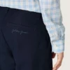 Pantaloni chino unisex Journey din pânză de bumbac albastră cu logo brodat