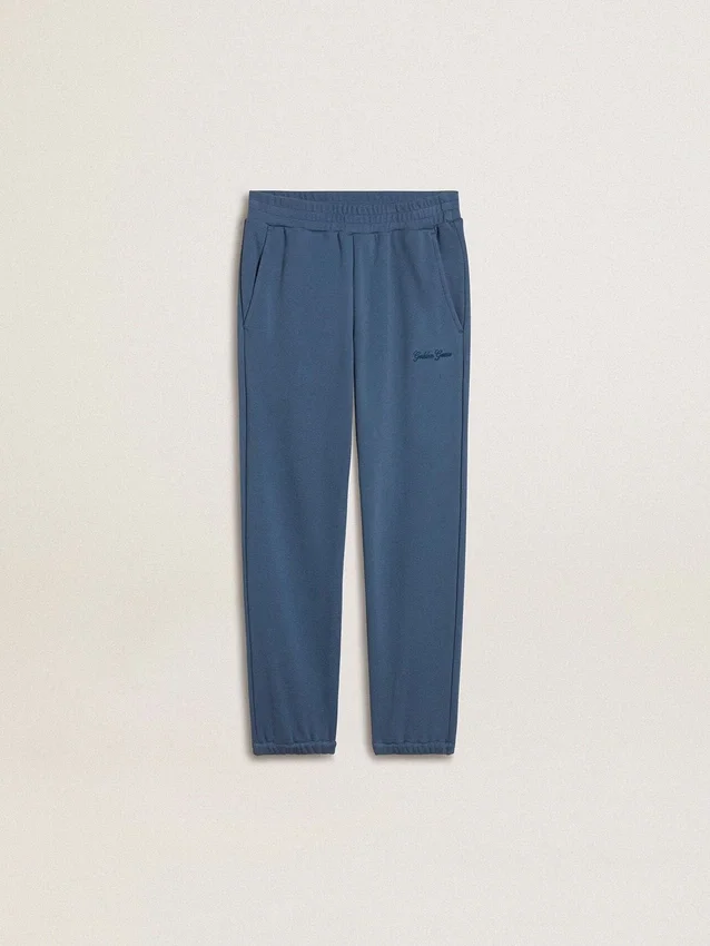 Pantaloni de jogging albaștri pentru copii, cu broderie