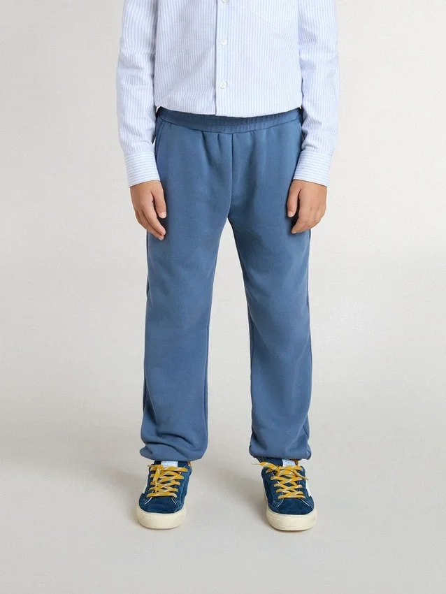 Pantaloni de jogging albaștri pentru copii, cu broderie