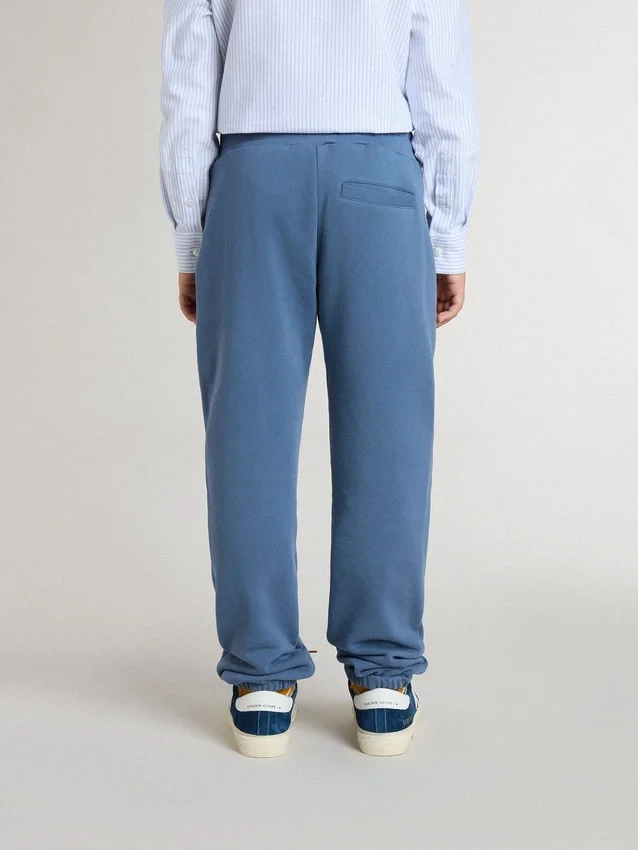 Pantaloni de jogging albaștri pentru copii, cu broderie