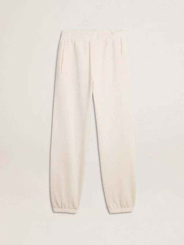 Pantaloni de jogging albi
