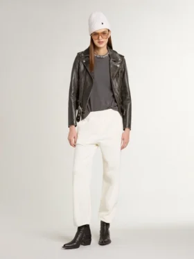 Pantaloni de jogging albi