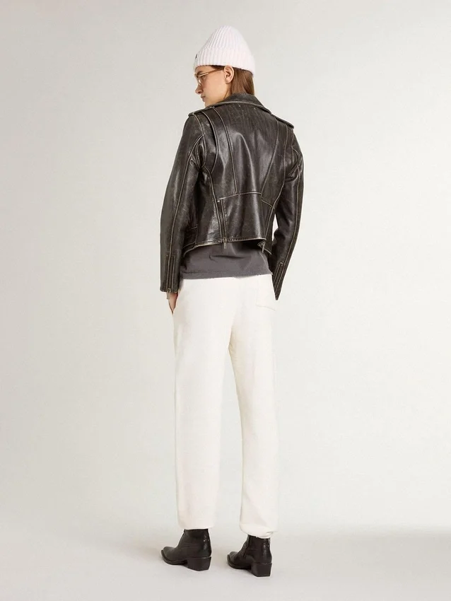 Pantaloni de jogging albi