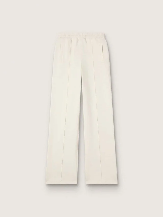 Pantaloni de jogging albi din bumbac pentru femei