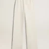 Pantaloni de jogging albi din bumbac pentru femei