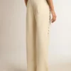 Pantaloni de jogging albi pentru femei, cu stele pe laterale