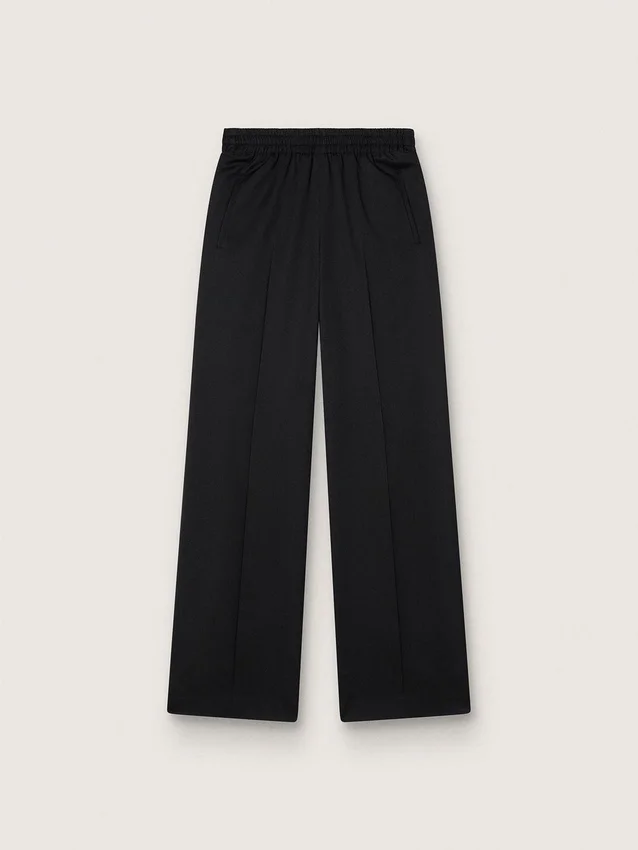 Pantaloni de jogging din lână ușoară, negri, pentru femei