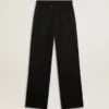 Pantaloni de jogging din lână ușoară, negri, pentru femei