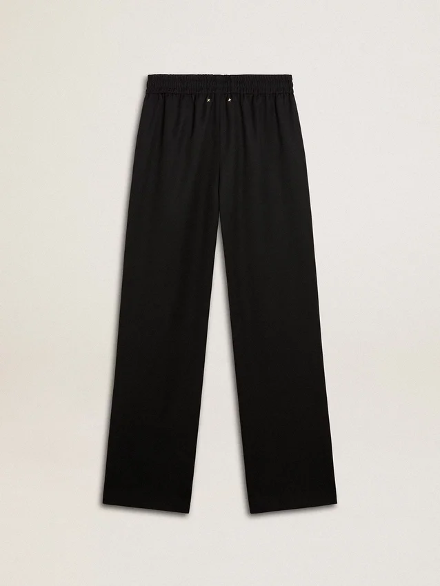 Pantaloni de jogging din lână ușoară, negri, pentru femei