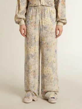 Pantaloni de jogging multicolori pentru femei, cu imprimeu floral
