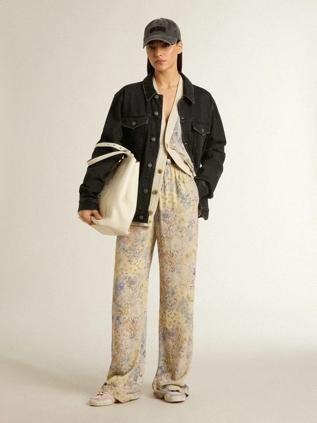 Pantaloni de jogging multicolori pentru femei, cu imprimeu floral