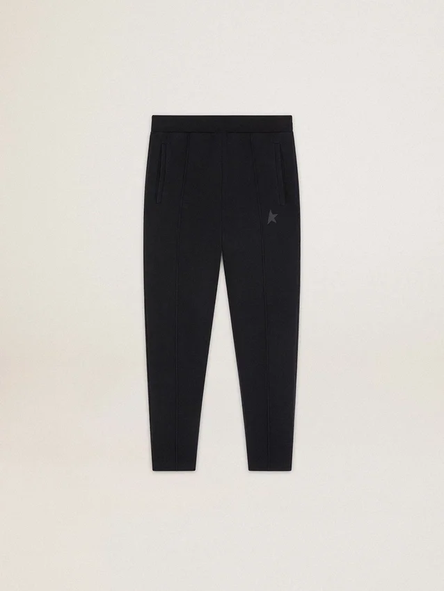 Pantaloni de jogging negri pentru bărbați, cu stea pe partea din față