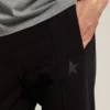 Pantaloni de jogging negri pentru bărbați, cu stea pe partea din față