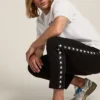Pantaloni de jogging negri pentru bărbați, cu stele albe pe laterale