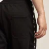 Pantaloni de jogging negri pentru bărbați, cu stele albe pe laterale