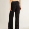 Pantaloni de jogging negri pentru femei, cu imprimeu toile de jouy ton pe ton