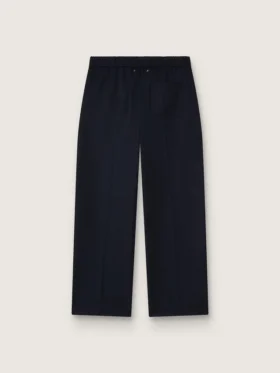 Pantaloni de jogging pentru bărbați din lână albastru închis