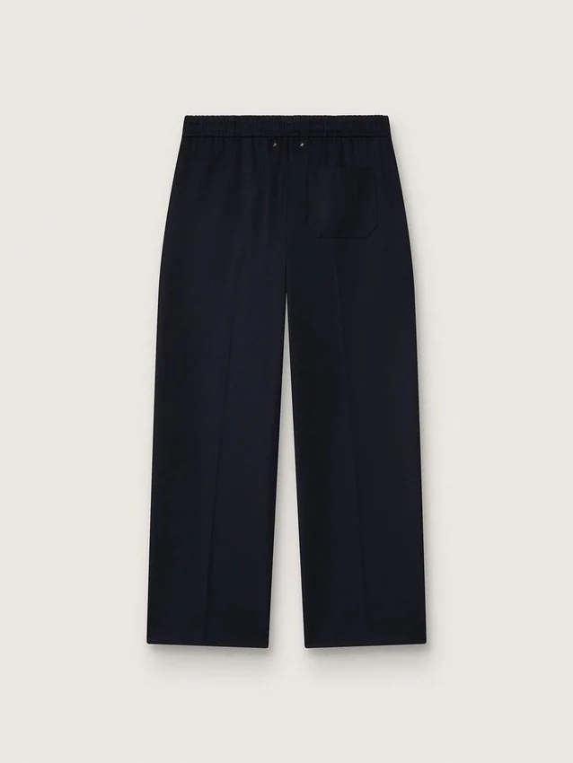 Pantaloni de jogging pentru bărbați din lână albastru închis