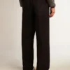 Pantaloni de jogging pentru bărbați din lână albastru închis