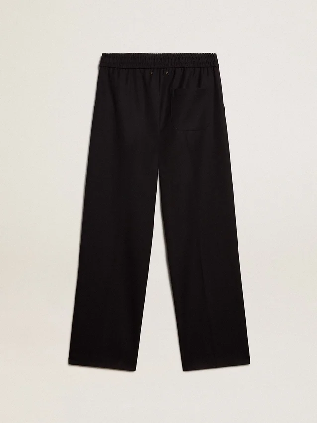 Pantaloni de jogging pentru bărbați din lână albastru închis