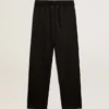 Pantaloni de jogging pentru bărbați din lână neagră