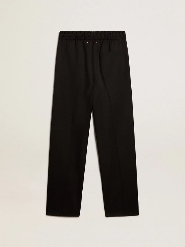 Pantaloni de jogging pentru bărbați din lână neagră