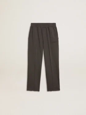 Pantaloni de jogging pentru copii, de culoare verde militar, cu broderie