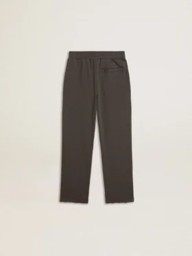 Pantaloni de jogging pentru copii, de culoare verde militar, cu broderie